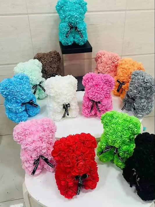 Teddy Bear Valentine'S Day Gift Creative Rose Bear Gift PE Flower Romantic Foam Bear Christmas Decorative Gift Mother'S Day