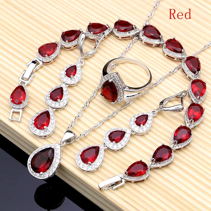 CONJUNTO DE JOYAS COMPLETO IDEAL PARA SAN VALENTÍN (COLLAR+PULSERA+PENDIENTES+ANILLO)