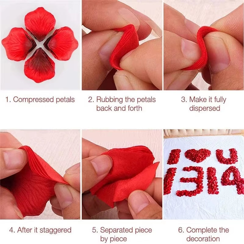 100-5000Pcs Romantic Colorful Artificial Rose Petals for Wedding,Party 11Colors, 4.5*4.5Cm Fake Petals 5Z