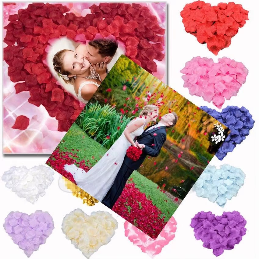 100-5000Pcs Romantic Colorful Artificial Rose Petals for Wedding,Party 11Colors, 4.5*4.5Cm Fake Petals 5Z