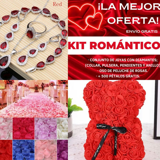 OFERTA KIT ROMÁNTICO COMPLETO + 500 PÉTALOS DE REGALO