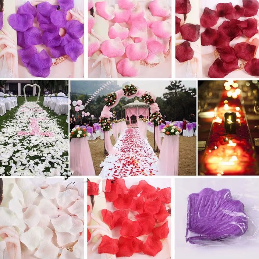 100-5000Pcs Romantic Colorful Artificial Rose Petals for Wedding,Party 11Colors, 4.5*4.5Cm Fake Petals 5Z